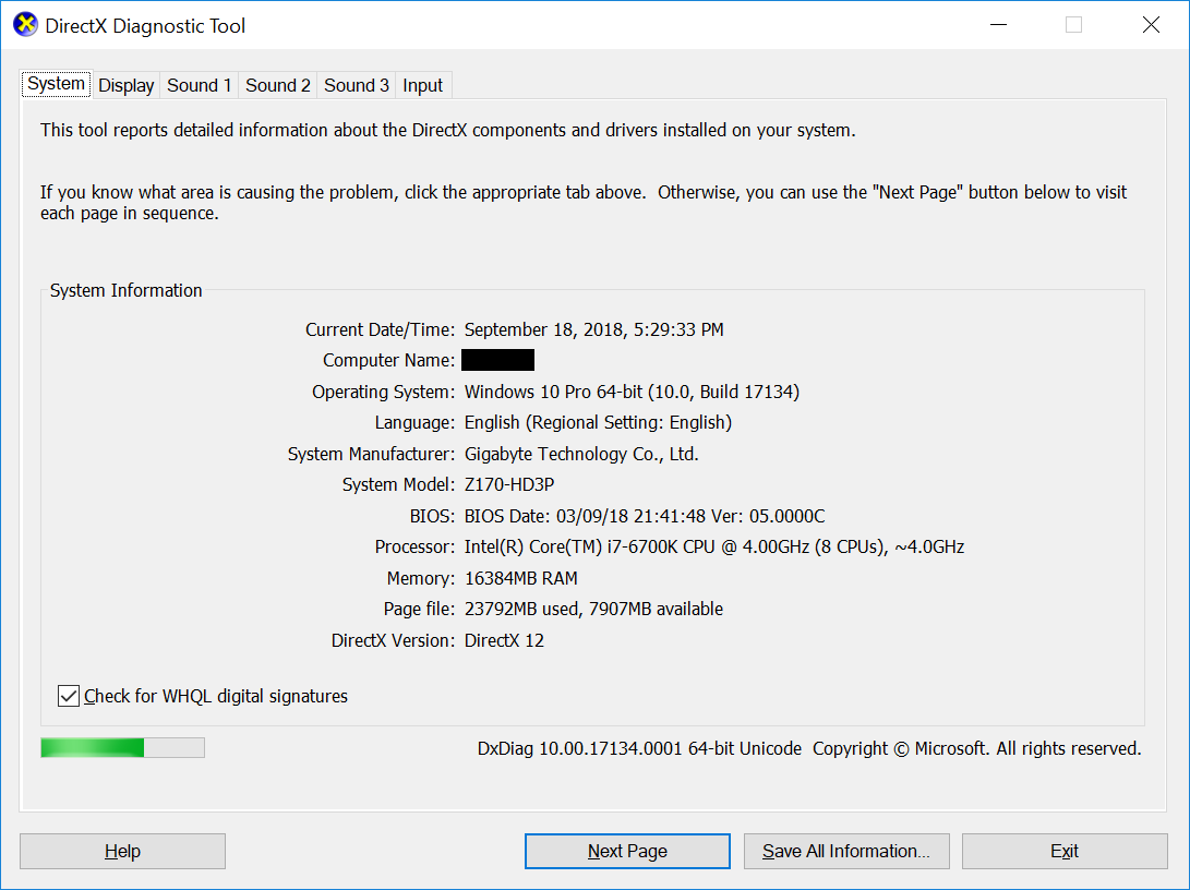 How to use DirectX Diagnostic Tool (DxDiag) for Troubleshooting